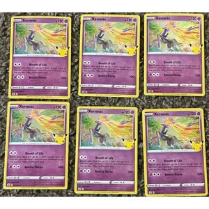 Xerneas Celebrations Pokemon #012/025 Holo Rare Lot of 6